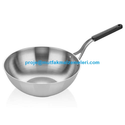 Fabrikasından kaliteli silikon saplı wok tava modelleri paslanmaz wok tava üreticileri toptan çelik wok tava satış listesi 26 santimlik tava fiyatlarıyla silikon saplı wok tava satıcısı 